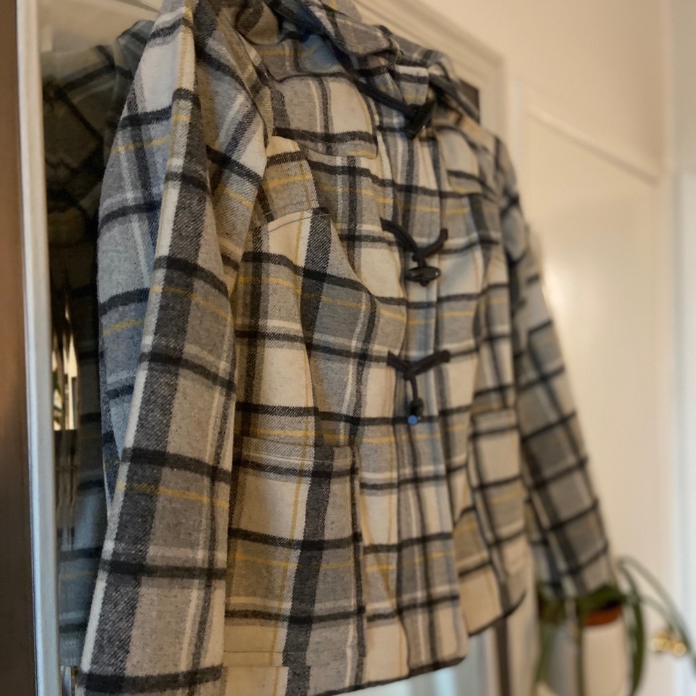 New, never worn plaid winter coat.